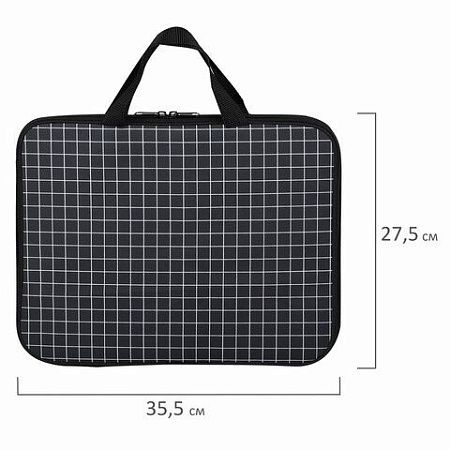 Папка на молнии с ручками BRAUBERG А4, 1 отделение, полиэстер, 20 мм, "Checkered", 272173 
