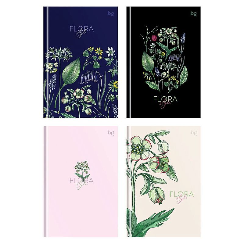 Бизнес-блокнот А6, 64л., евроформат, BG "Beautiful flowers", матовая ламинация, тиснение фольгой