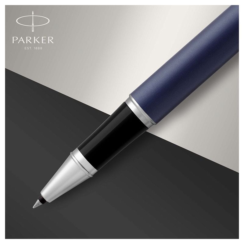 Ручка-роллер Parker "IM Matte Blue CT" черная, 0,8мм, подарочная упаковка 