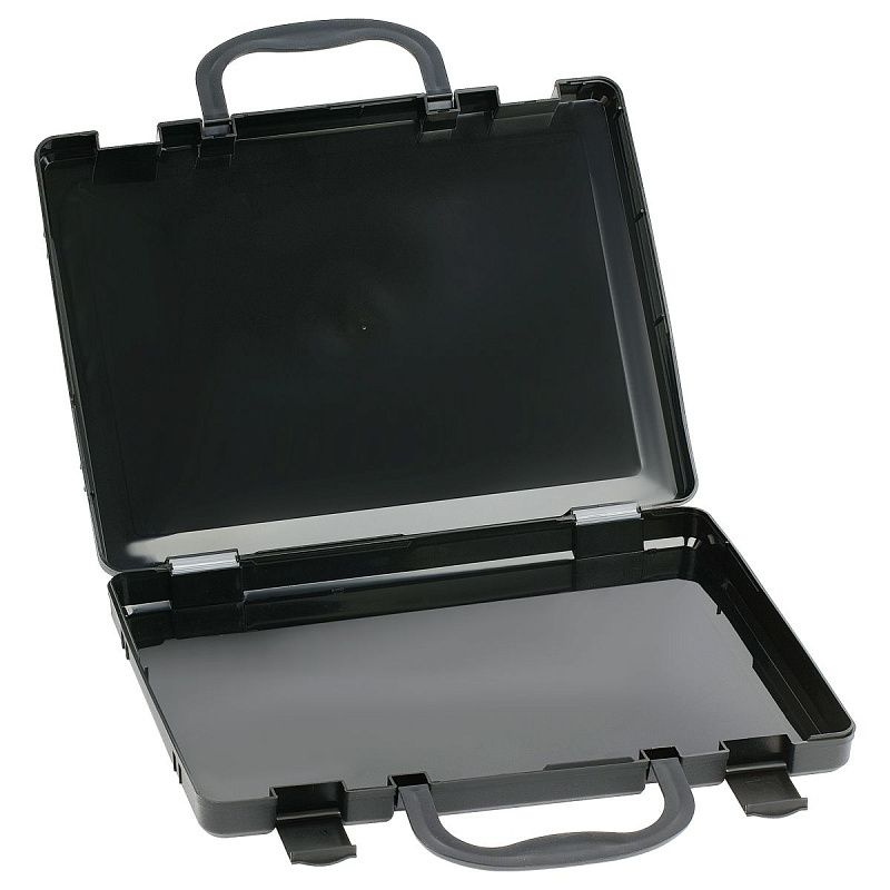 Портфель-кейс 1 отделение СТАММ, А4, 275*375*57мм, на защелках, черный 