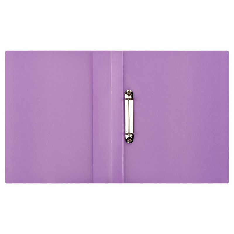 Папка на 2 кольцах СТАММ "Кристалл" А4, 25мм, 700мкм, пластик, фиолетовая 