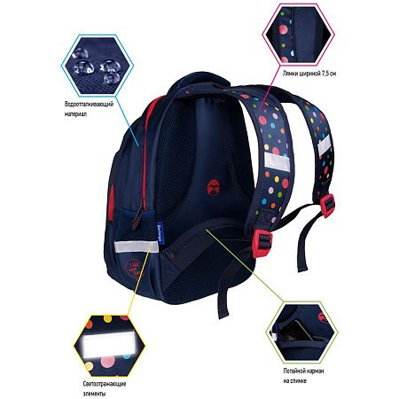 Рюкзак Berlingo Comfort "Sloth mode" 38*27*18см, 3 отделения, 3 кармана, эргономичная спинка 