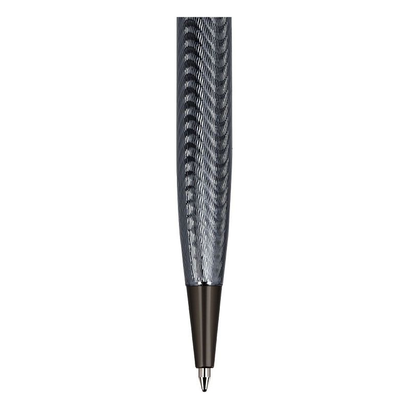 Ручка шариковая Delucci "Stellato" синяя, 1,0мм, корпус серебро/хром, поворотн., подарочная упаковка 