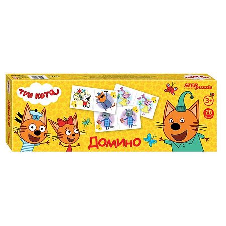 Игра настольная Домино, Step Puzzle "Три Кота", картонная коробка