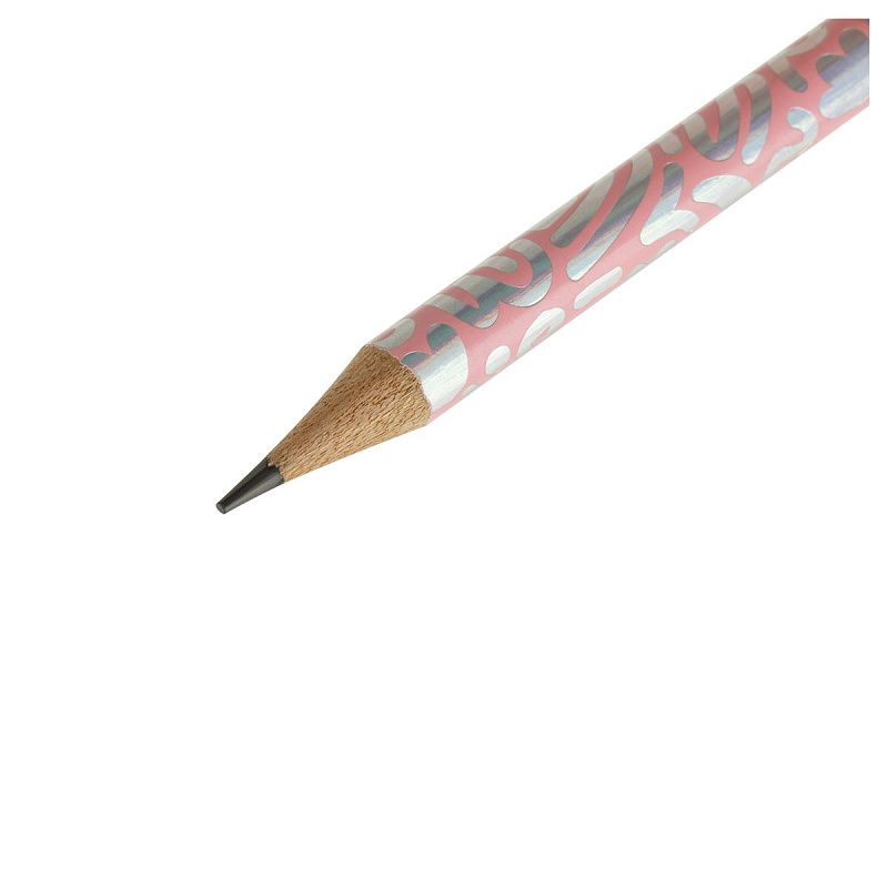 Карандаш ч/г MESHU "Hologram", HB, заточен., c фольгированием, стразы на топе, без ластика, ассорти, туба 