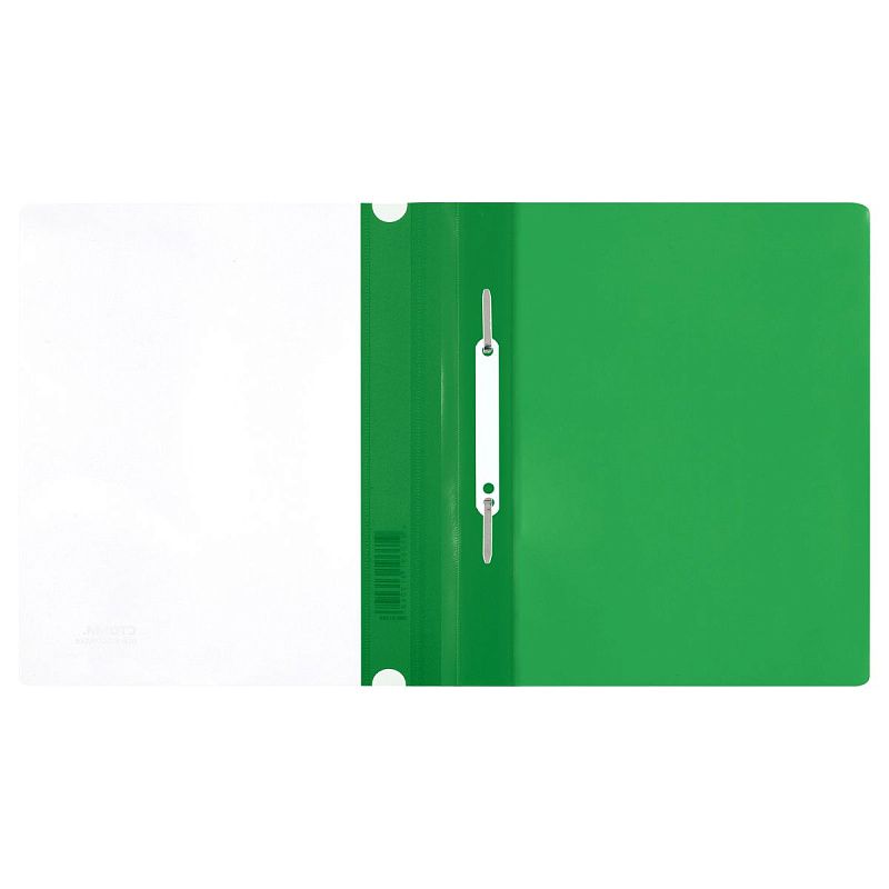 Папка-скоросшиватель пластик. СТАММ А5, 180мкм, зеленая с прозр. верхом 