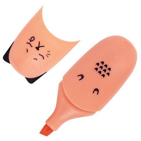Текстовыделитель мини BRAUBERG KIDS "CUTE CATS PASTEL", АССОРТИ В ПЛАСТИКОВОЙ БАНКЕ, линия 1-5 мм, 152434. 