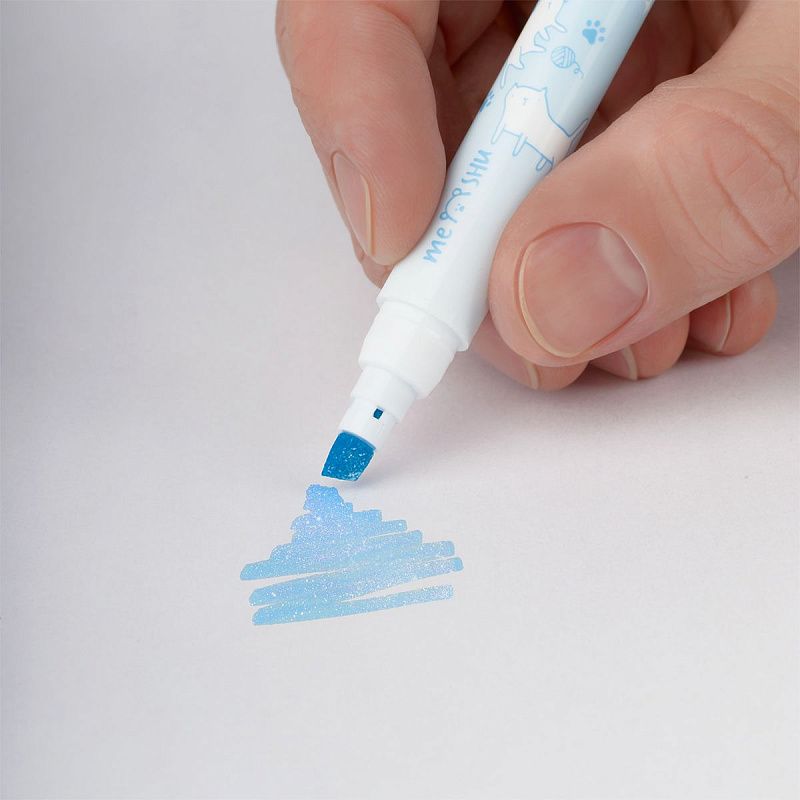 Набор текстовыделителей MESHU "Sweet infinity" со штампом, 03цв., пастельные цвета с глиттером, 1-4 мм, ПВХ бокс с европодвесом 