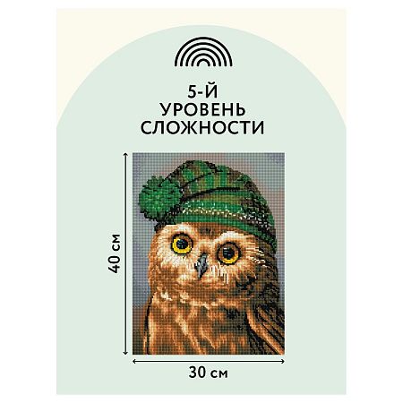 Алмазная мозаика ТРИ СОВЫ "Сова", 30*40см, холст, картонная коробка с пластиковой ручкой