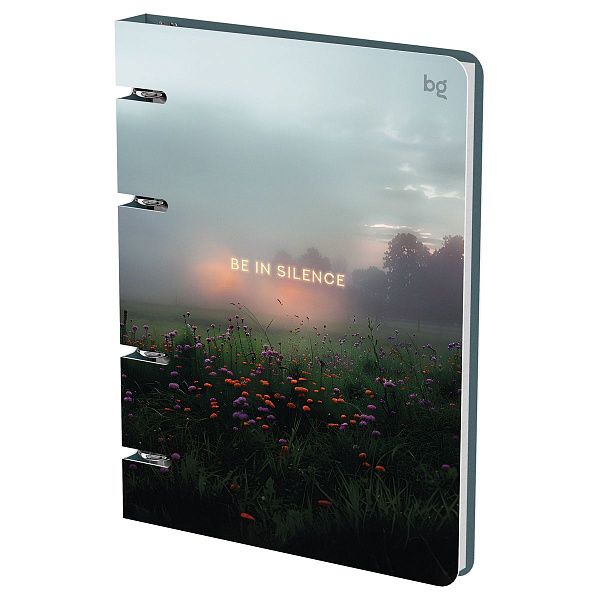 Тетрадь на кольцах А5, 120л., BG "Silence", картон, soft-touch ламинация