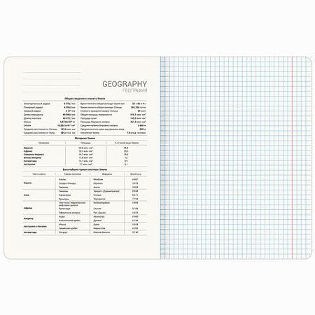 Тетрадь предметная МЕМЫ 48 л., TWIN-лак, ГЕОГРАФИЯ, клетка, подсказ, BRAUBERG, 405100