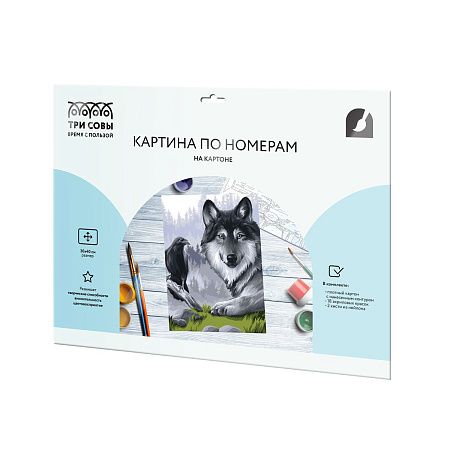 Картина по номерам на картоне ТРИ СОВЫ "Ворон и волк", 30*40, с акриловыми красками и кистями