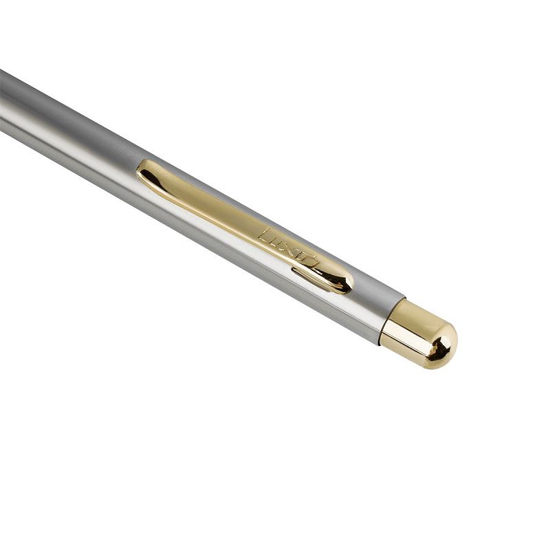 Ручка шариковая Luxor "Nova" синяя, 1,0мм, корпус хром/золото, кнопочный механизм, футляр 