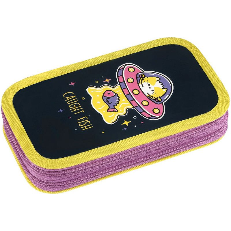 Пенал 2 отделения, 190*110 ArtSpace "Fisher", ламинированный картон, софт-тач 