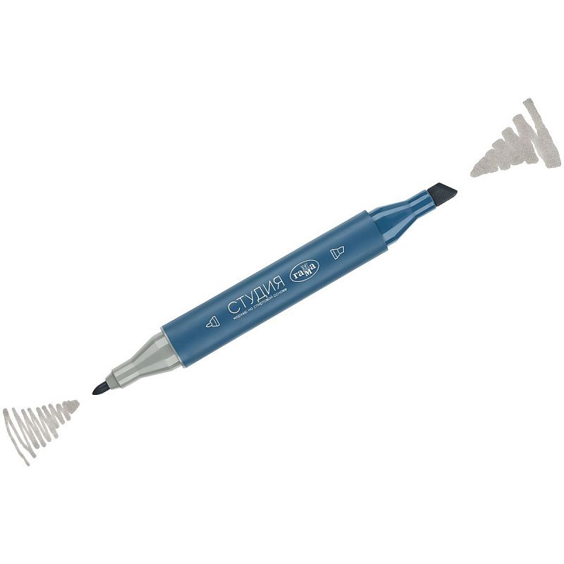 Маркер двусторонний для скетчинга Гамма "Студия", белый греческий, корпус трехгранный, пулевид./клиновид. наконечники