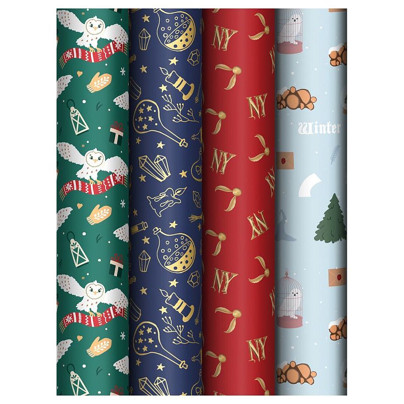 Упаковочная бумага глянц. 70*100см, MESHU "Magic universe", 80г/м2, ассорти 4 дизайна