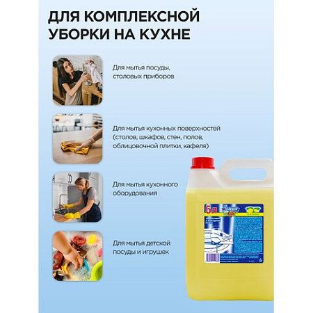 Средство для мытья посуды 5л ЗОЛУШКА, концентрат, "Лимон", ш/к 10360, М-04-1к 