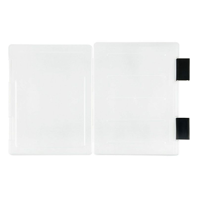 Папка для документов СТАММ А4, 235*310*40мм, пластик., прозрачная, черные защелки 