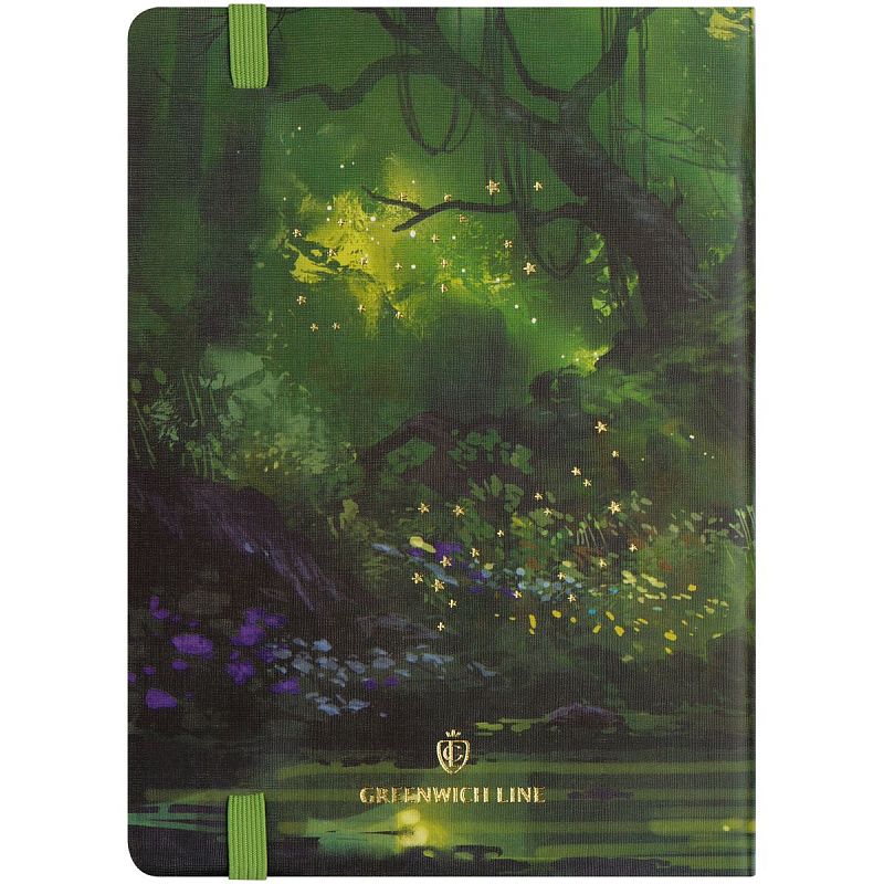 Записная книжка А6 80л. ЛАЙТ, кожзам, Greenwich Line "Mystical forest", с резинкой, тиснение фольгой, блок в клетку