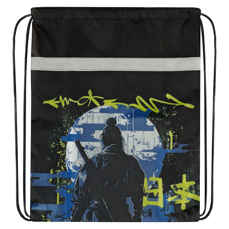 Мешок для обуви 1 отделение ArtSpace "The Lonely Samurai", 340*420мм, отражающая лента 