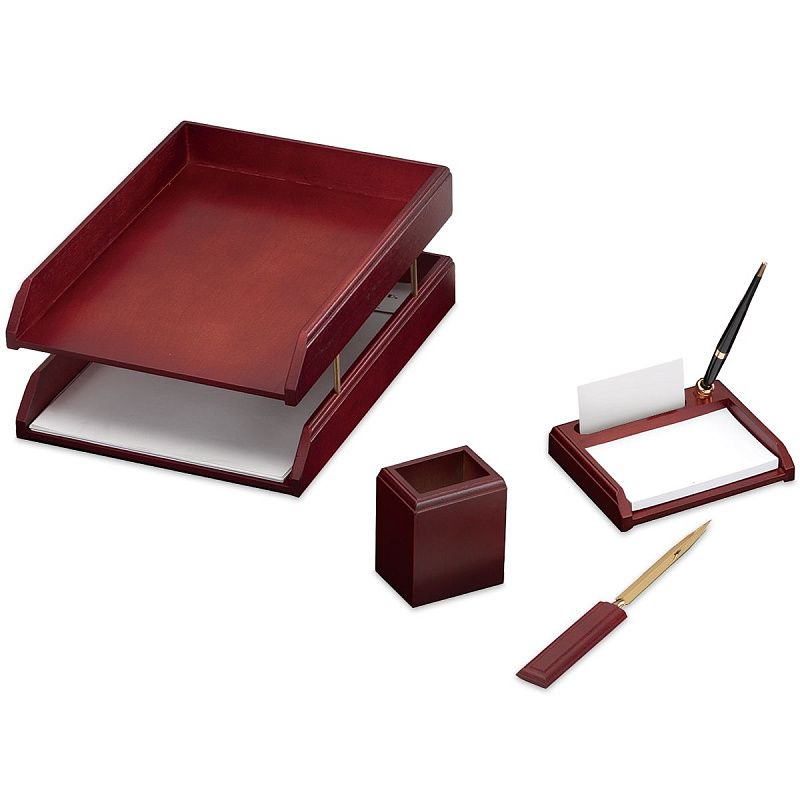 Набор настольный Delucci 4 предмета, красное дерево