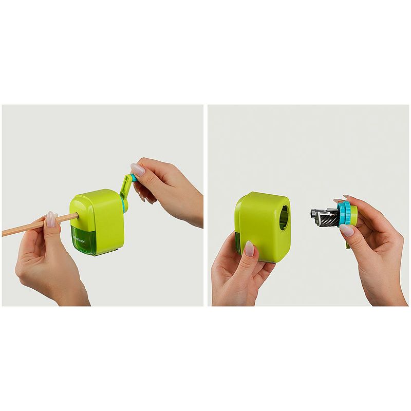 Точилка механическая OfficeSpace, пласт. корпус, зеленая, инд. упаковка 