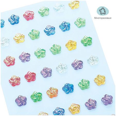 Наклейки акриловые MESHU "Bright crystal", 25*10см, стразы, 66 наклеек, инд. уп., европодвес