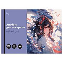 Альбом для акварели, 30л., А4, на склейке BG "Аниме", 180г/м2