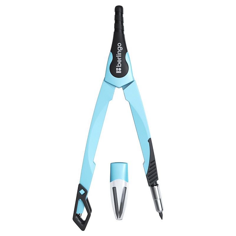 Готовальня Berlingo "Instinct", 2 предмета, циркуль 135мм, аквамарин, пластиковый футляр 