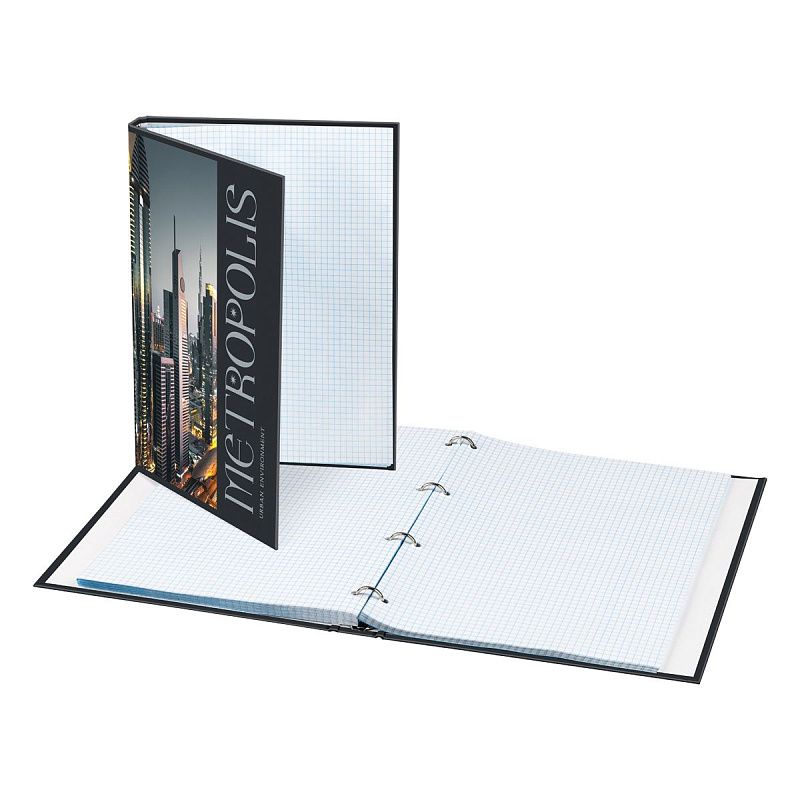 Тетрадь на кольцах А4, 160л., BG "Мегаполис", матовая ламинация