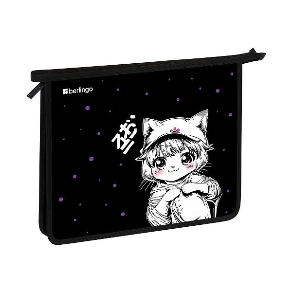 Папка для тетрадей 1 отделение, А5 Berlingo "Kawaii Dream", 240*205*40мм, пластик, на молнии