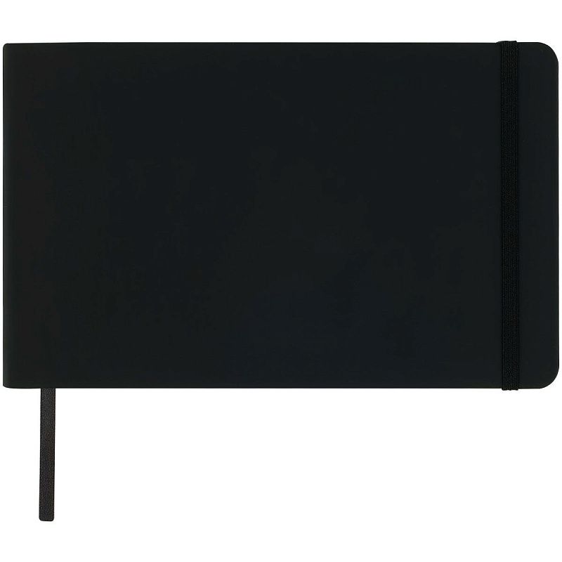 Скетчбук 80л., 210*130 Гамма "Студия", черный, твердая обложка, на резинке, белая, 140г/м2