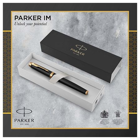 Ручка перьевая Parker "IM Premium Black/Gold GT" синяя, 0,8мм, подарочная упаковка 