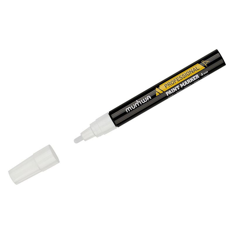 Маркер-краска MunHwa "Professional Paint Marker" белая, 4мм, нитро-основа