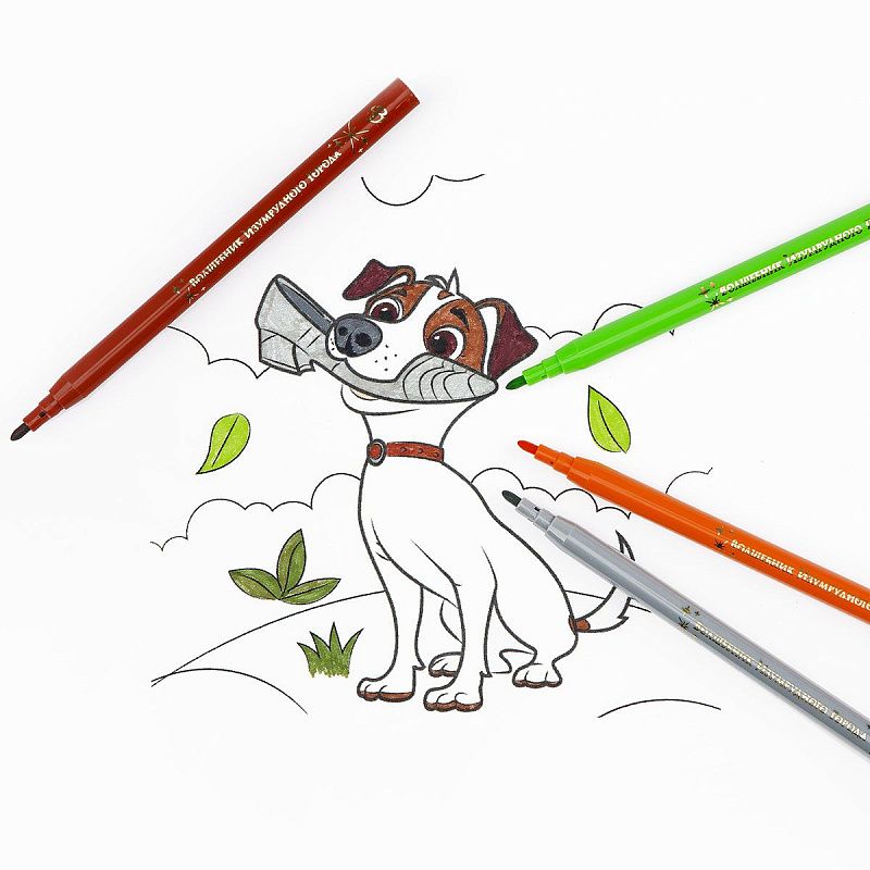 Фломастеры Мульти-Пульти "Волшебник Изумрудного Города", 12цв., смываемые, картон, европодвес