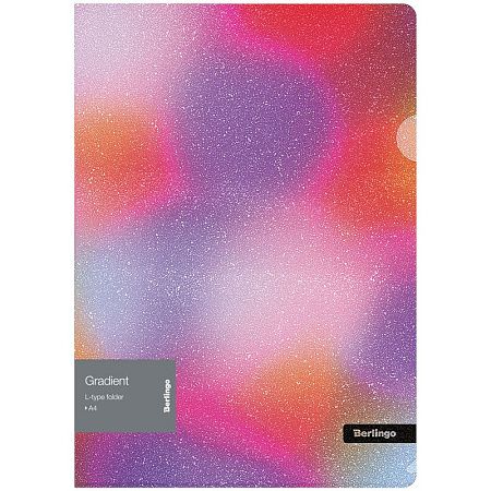 Папка-уголок Berlingo "Gradient", 200мкм, с рисунком, с эффектом блесток, ассорти 