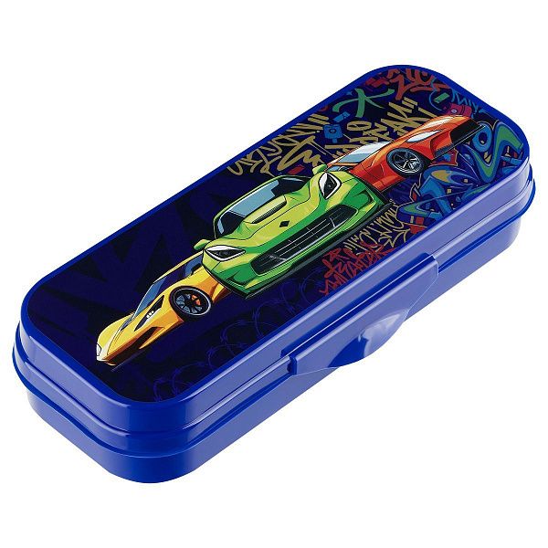 Пенал-футляр, 215*90*43 СТАММ "Машинки", темно-синий