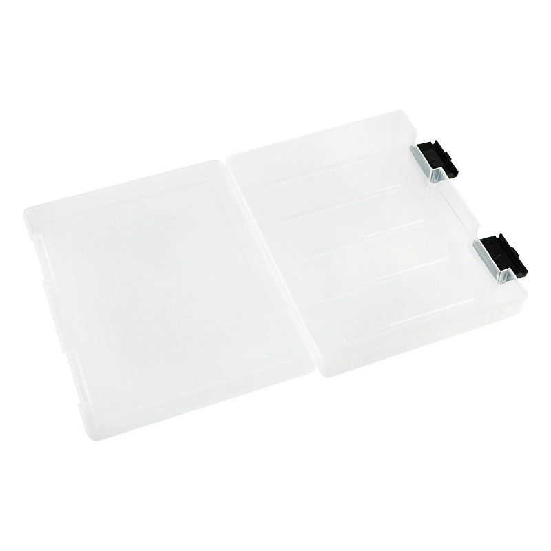 Папка для документов СТАММ А4, 235*310*40мм, пластик., прозрачная, черные защелки 