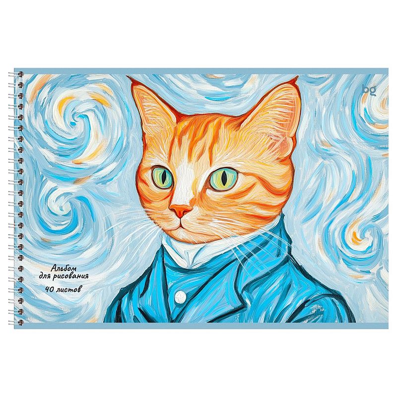 Альбом для рисования 40л., А4, на гребне BG "Ван Кот", выб. лак