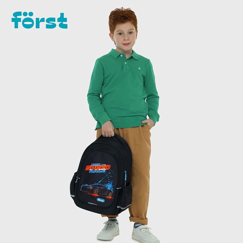 Рюкзак Först F-Cute "Need for Speed" 37*29*17см, 3 отделения, 2 кармана, анатомическая спинка 