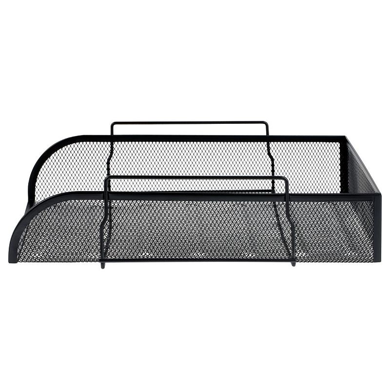 Лоток для бумаг горизонтальный СТАММ, металл, черный