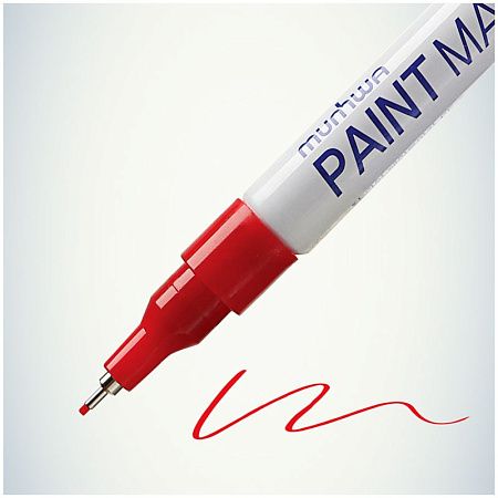 Маркер-краска MunHwa "Extra Fine Paint Marker" красная,1мм, нитро-основа 