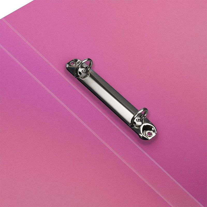 Папка на 2 кольцах СТАММ "Сияние" А4, 25мм, 700мкм, пластик, розовый 