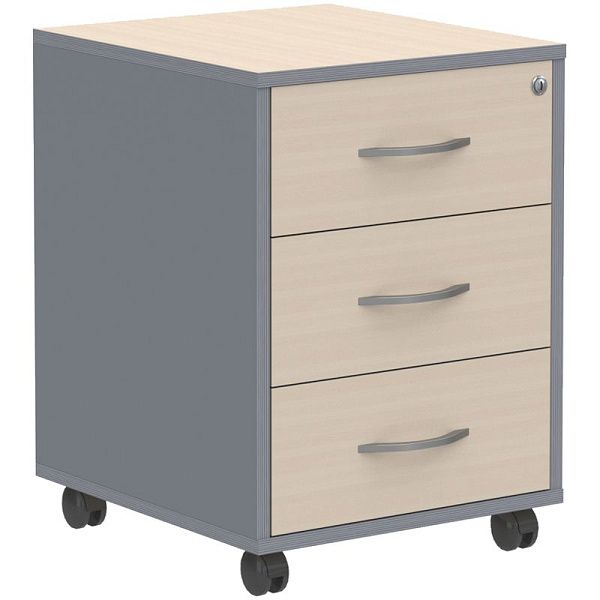 Тумба подкатная с фолдингом Skyland Imago/Клен Металлик, 412*450*556, ТМ-3 (2 Упак. места)