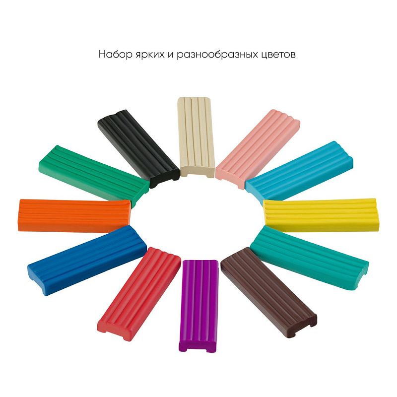 Пластилин Гамма "Юный художник" NEW, 12 цветов, 168г, со стеком, картон. упаковка