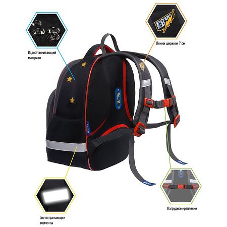 Рюкзак Berlingo Kids "Superhero" 36*27*12см, 1 отделение, 3 кармана, эргономичная спинка, LED кант 