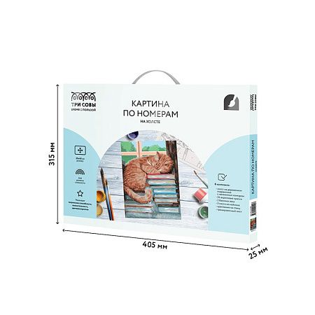Картина по номерам на холсте ТРИ СОВЫ "Дневной сон", 30*40, с акриловыми красками и кистями