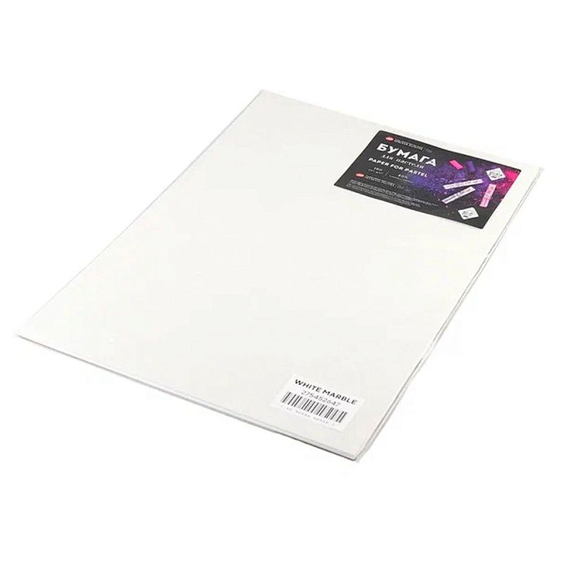 Бумага для пастели "Мастер-Класс", 160 г/м2, А3, 40% хлопок, 20 листов, белый мрамор