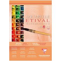 Альбом для акварели, 10л., А5, на склейке Clairefontaine "Etival", 300г/м2, холодное прессование Альбом для акварели, 10л., А5, на склейке Clairefontaine "Etival", 300г/м2, холодное прессование