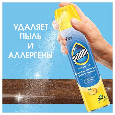 Полироль для мебели Pronto "Антипыль-Антиаллерген", аэрозоль, 250мл 